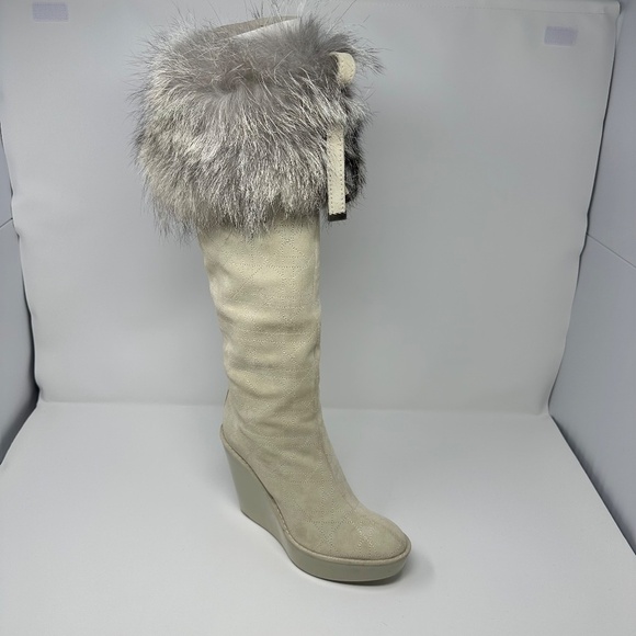 Dior Suede & Fox Fur Knee High Boots - Picture 3 of 16